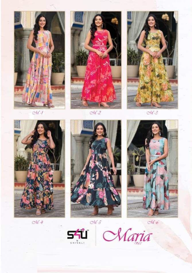Maria Vol 5 By S4u Designer Party Wear Long Kurtis Wholesale Market In Surat